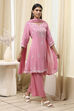 Pink Embroidered Kalidar Suit Set image number 5
