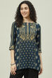 Ecru Art Silk Straight Printed Short Kurti image number 1