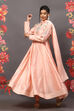 Powder Blue Cotton Blend Anarkali Kurta Suit Set image number 4