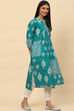 Green Cotton Straight Kurta image number 3