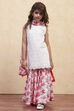 Red and White Cotton Schiffli Straight Suit Set image number 6