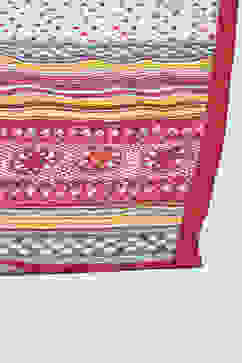 Red LIVA A-Line Kurta Palazzo Suit Set image number 3