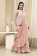 Ice Blue Peplum Pre-Draped Saree image number 5