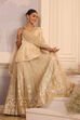 Beige Embroidered Peplum Lehenga Set