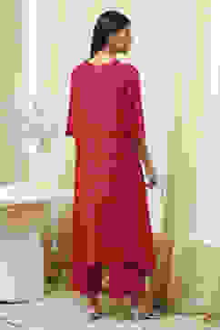 Red Shantoon Asymmetric Suit Set image number 4