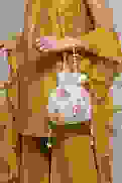 Off White Fabric Potli Bag image number 7