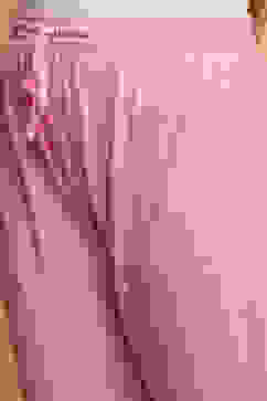 Light Pink Cotton Flared Kurta Churidar Suit Set image number 3