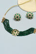 Green Alloy Necklace Set image number 2