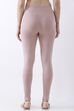 Light Pink Cotton Lycra Solid Fitted Leggings image number 5