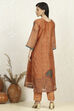 Rust Chanderi Unstitched Suit Set image number 5