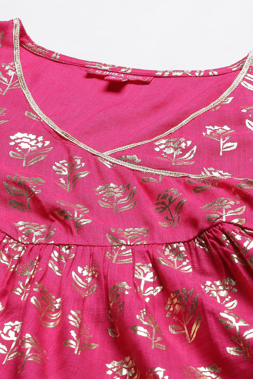 Pink Berry Rayon Straight Printed Top image number 1