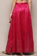 Fuchsia Metallic Design Flared Skirt image number 4