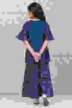 Blue Art Silk Straight Kurta Set image number 4