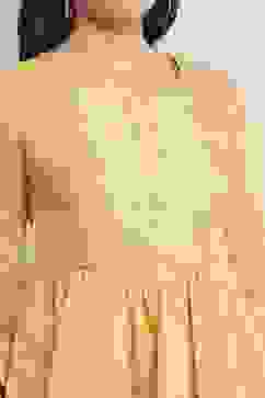 Yellow Polyester Flared Kurta Pants Set image number 1