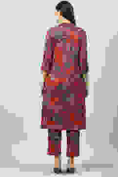 Maroon Straight 2 Piece Set image number 3