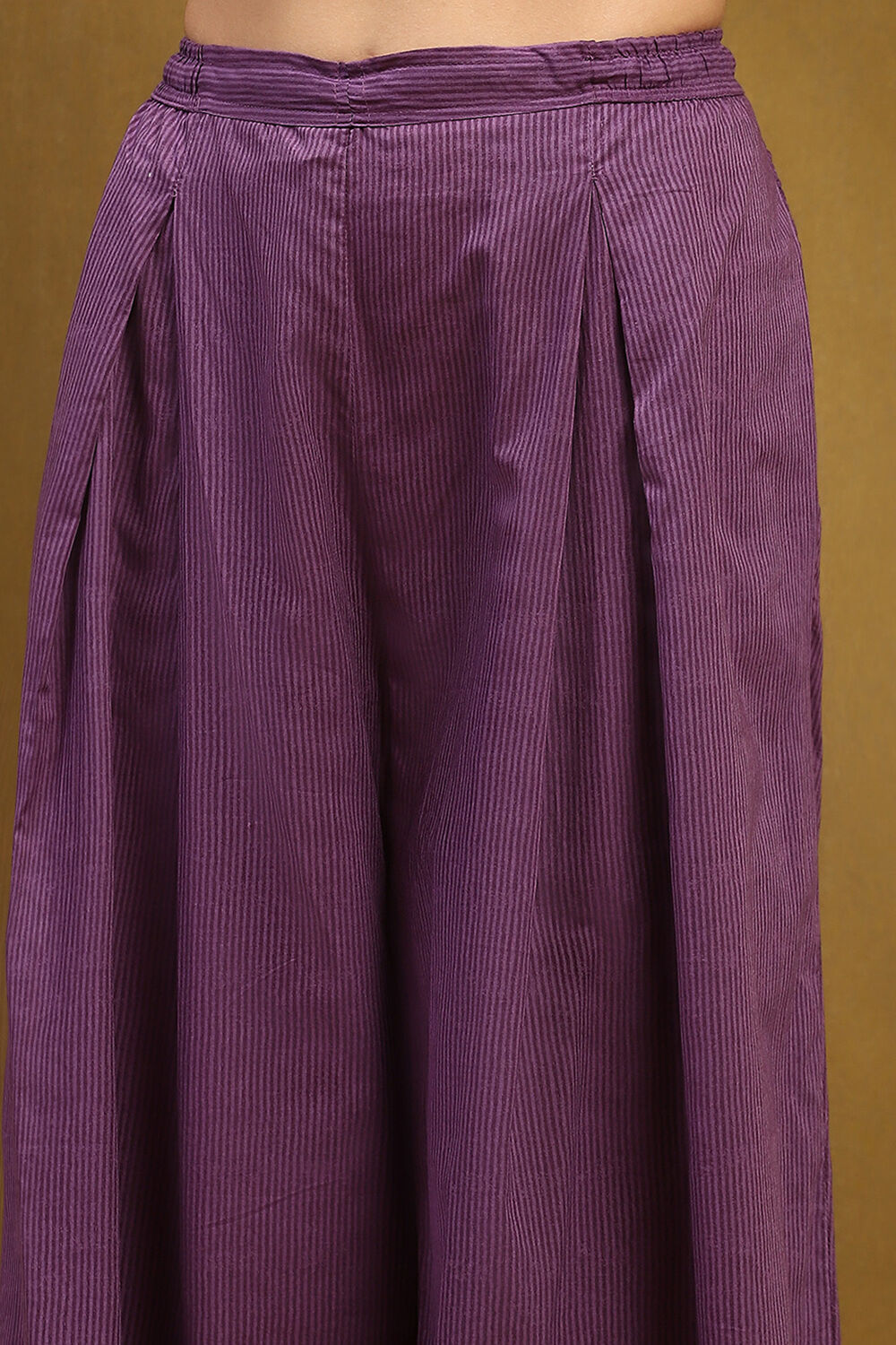 Purple Cotton Printed A-Line Suit Set image number 6
