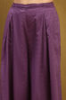 Purple Cotton Printed A-Line Suit Set image number 6