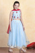 Sky Blue Printed Flared Lehenga Set image number 4