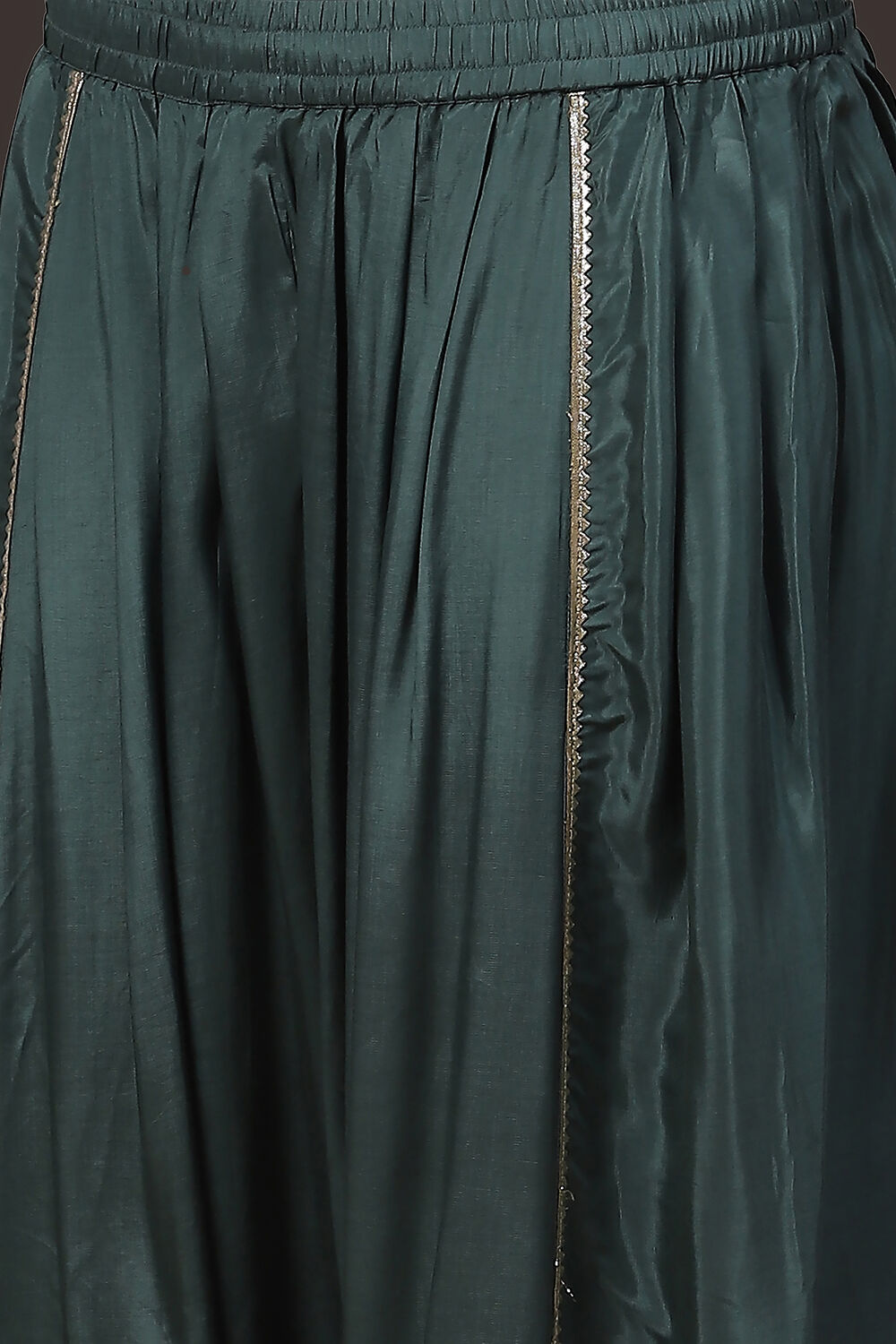 Earthy Blue Chanderi Jacquard Dori Embroidery Straight Suit Set image number 2