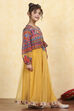 Yellow Polyester Printed Kalidar Lehenga Set image number 5