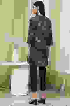 Indigo Blue Pleated Straight Short Kurta image number 3