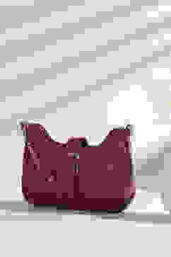 Maroon PU Shoulder Bag image number 0