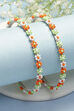 Orange & Green Metal & Beads Kids Bangles image number 0
