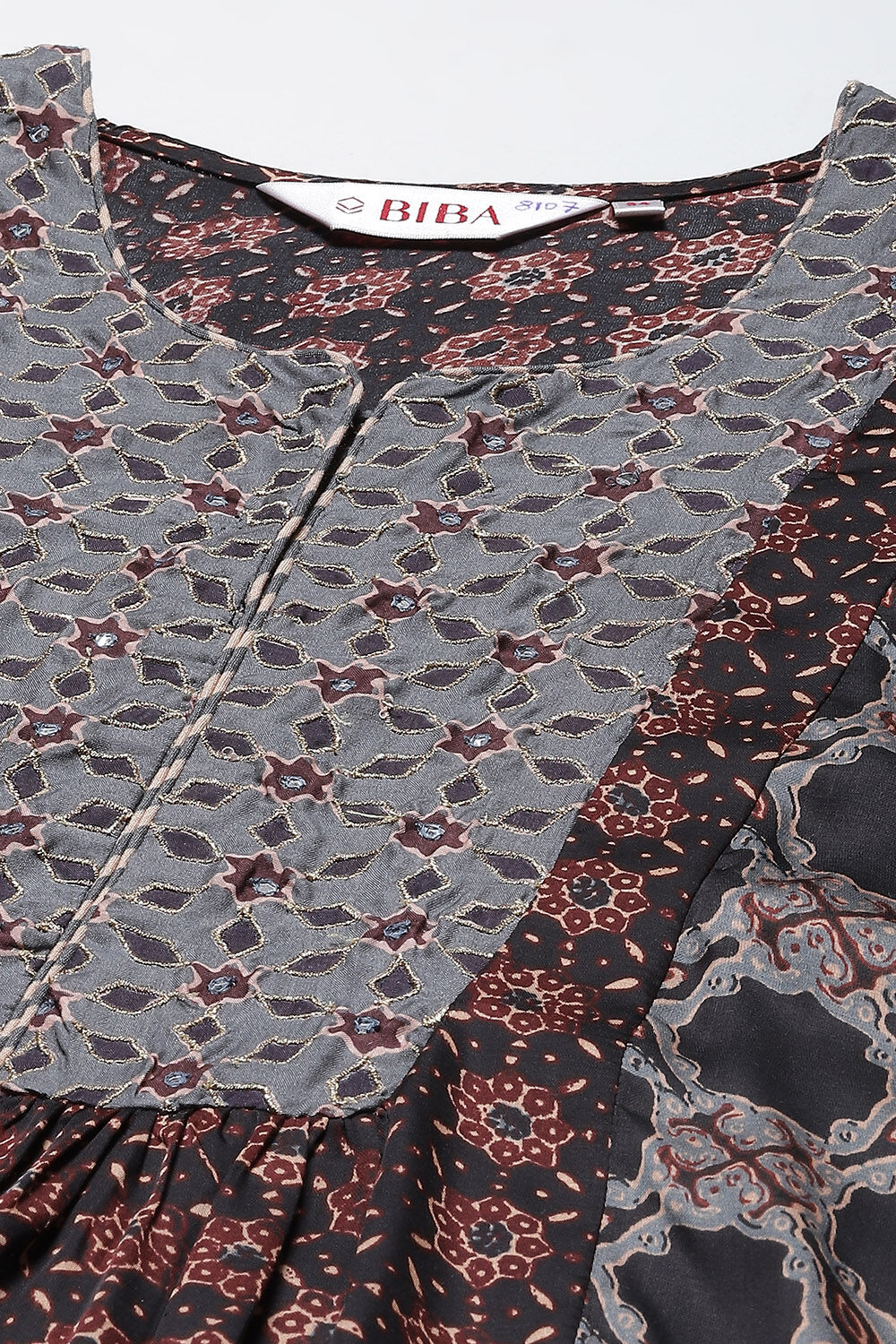 Maroon and Green Viscose Flared Kurta Palazzo Suit Set image number 1