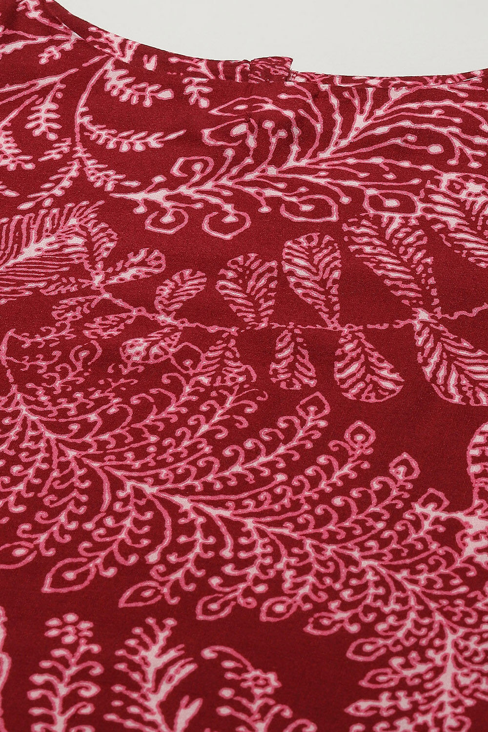 Maroon Printed Straight Kurta Set image number 1