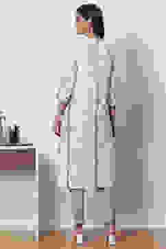 White Mint Cotton Straight Fusion Printed Kurta Set image number 4