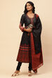 Black Cotton Anarkali Kurta Churidar Suit Set image number 0