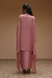 Rose Pink Viscose Organza Fusion Skirt Set image number 4