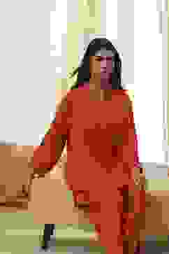 Burnt Orange Straight Solid Co-ord Set image number 7