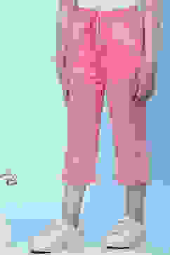 Blush Pink Cotton Solid Capri Pant image number 2