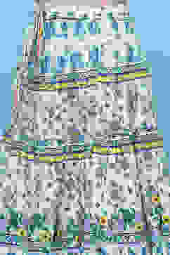 White Tiered Lehenga With Printed Blouse & Net Dupatta image number 2