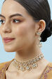 Gold Pearl Brass Necklace Set image number 1
