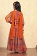 Orange Polyester Printed Kalidar Lehenga Set image number 4