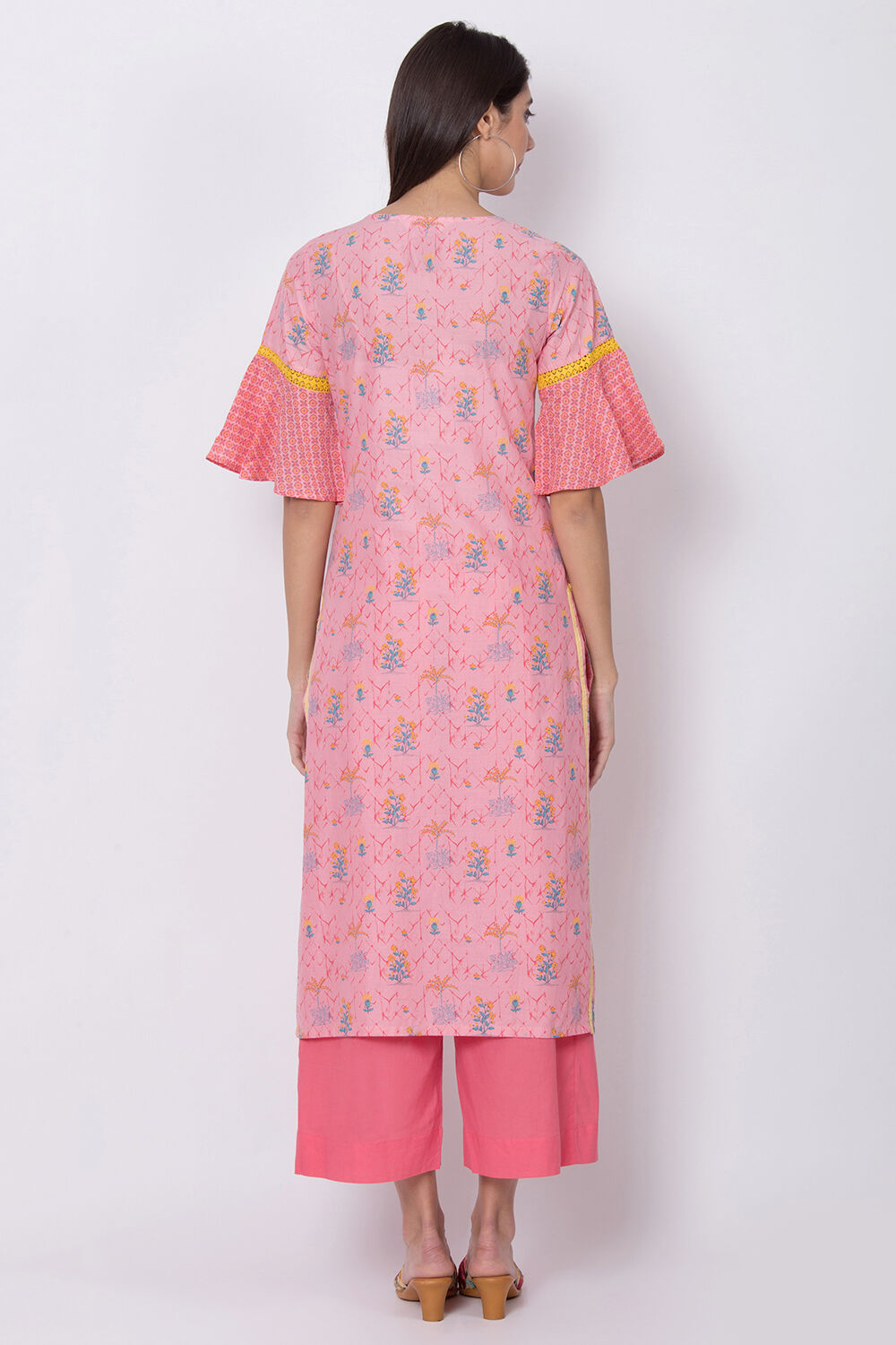Pink Straight Kurta image number 4