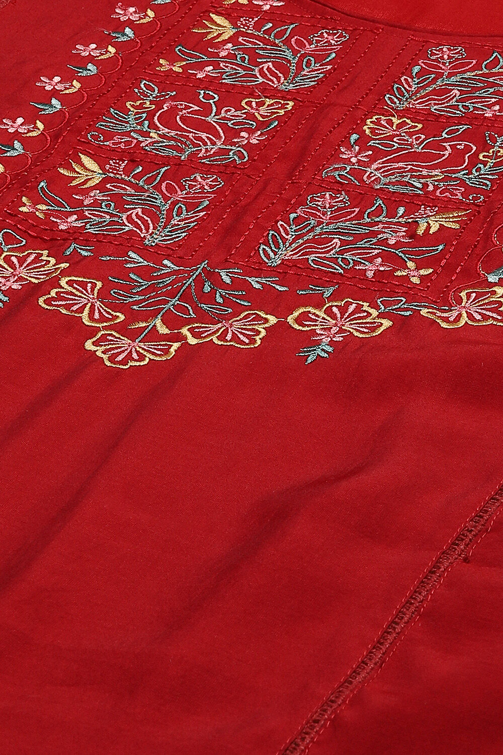 Mustard Art Silk Unstitched Suit Set image number 2