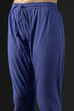 Blue Cotton Silk Embroidered Suit Set image number 2