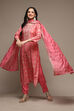 Pink Modal Machine Embroidered Unstitched Suit Set image number 1