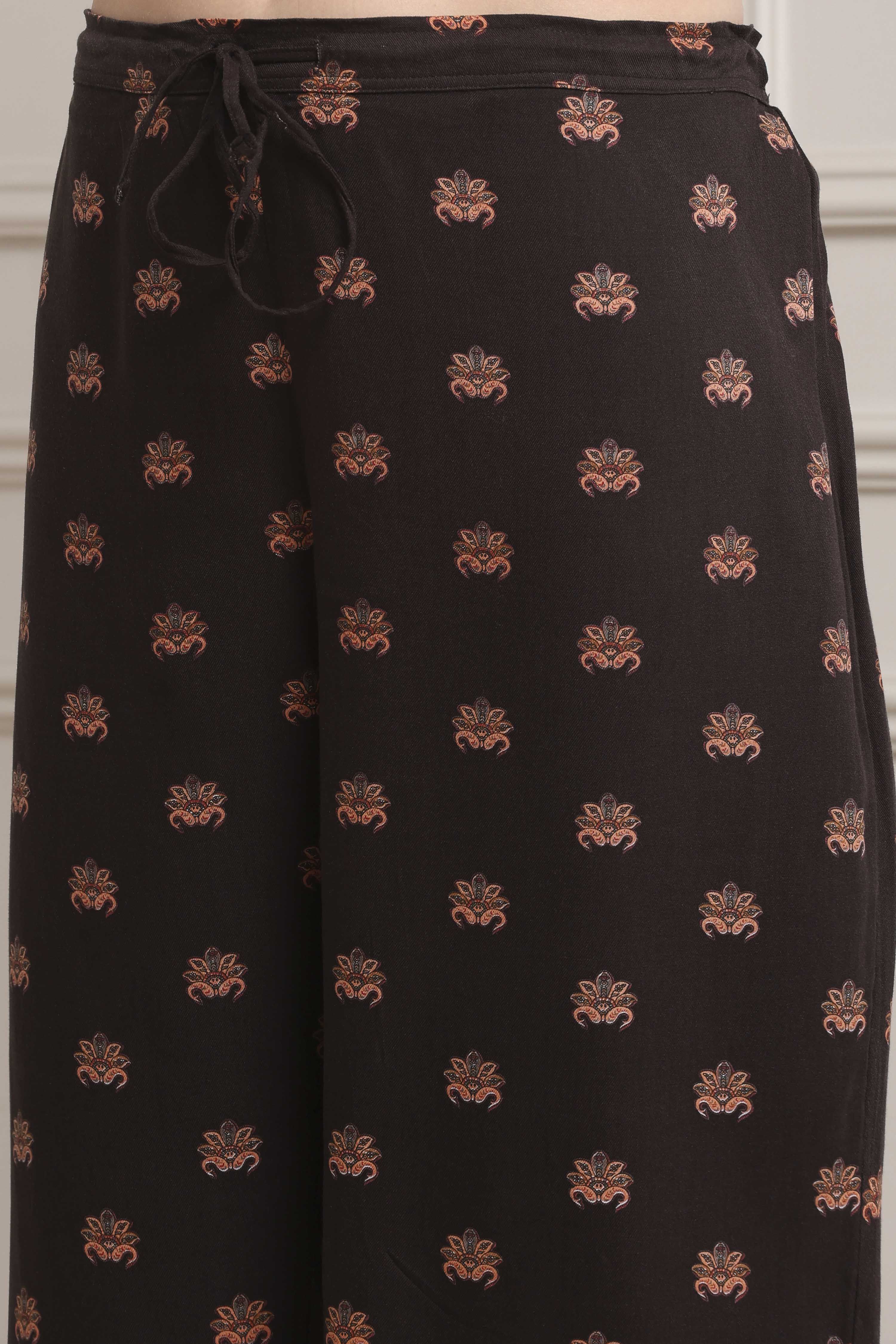 Berry Cotton Straight Kurta Pants Set image number 2