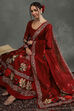 Maroon Silk Chanderi Floral Anarkali Suit Set image number 0