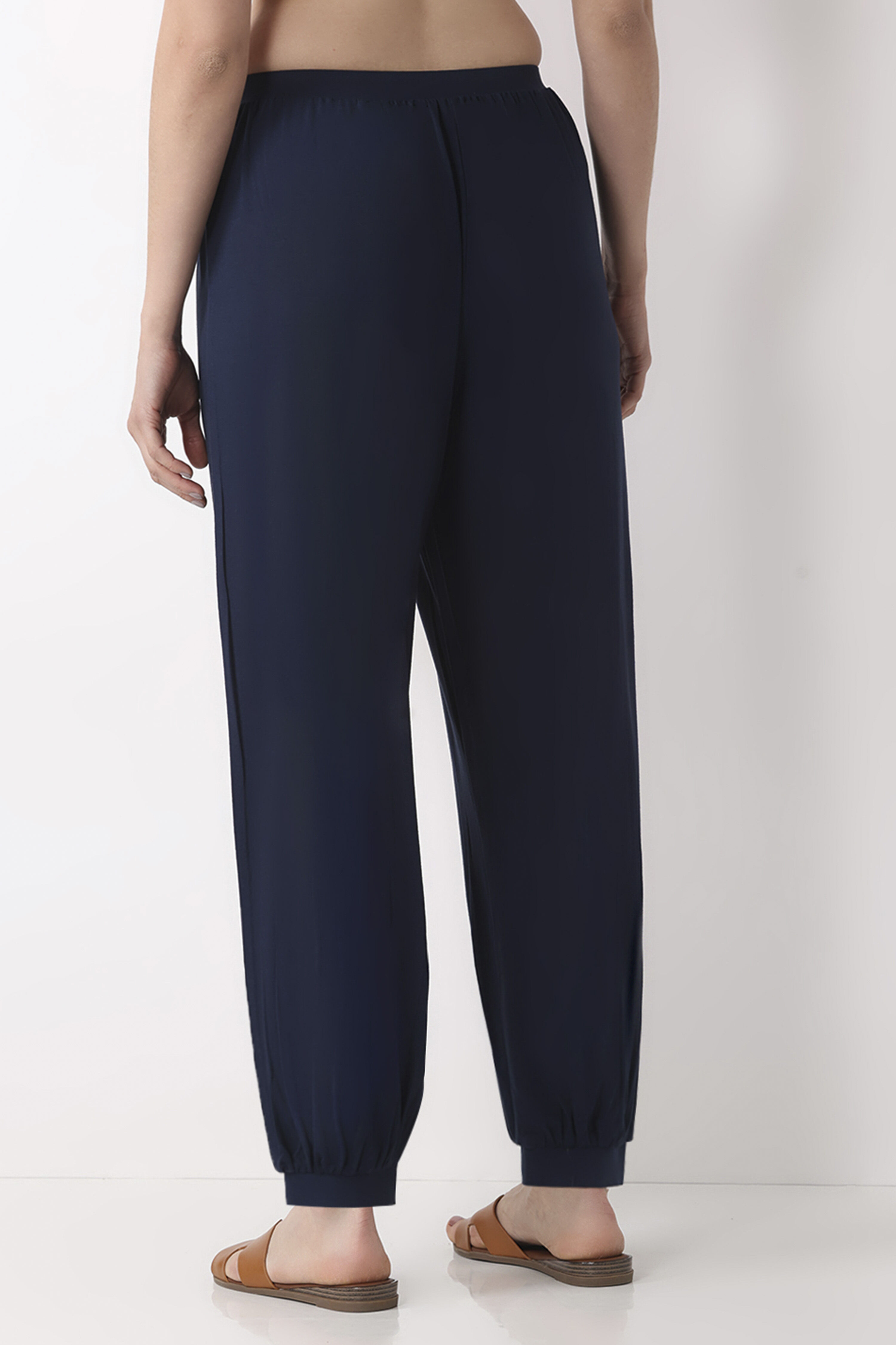 Beige Viscose Lycra Harem Pants image number 5