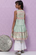 Mint Green Art Silk Short Kurti image number 4