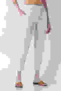 Off White Cotton Slim Pants image number 3