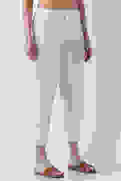 Off White Cotton Regular Pants image number 3