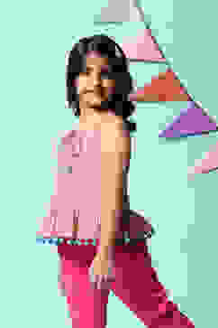 Pink Cotton Short Top image number 2