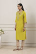 Green Sequined Embroidered Straight Kurta image number 2