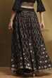 Black Shantoon Block Printed Festive Skirt image number 5